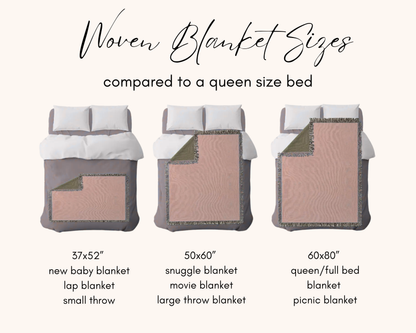 Personalized Couple Blanket – Custom Photo Blanket, Wedding Gift for Couple, Anniversary Gift, Valentine’s Day Gift, Woven Blanket with Names and Date