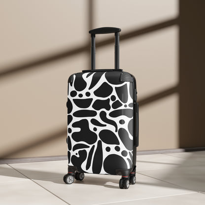 Trendy Abstract Black and White Suitcase – Stylish Travel Luggage for Modern Explorers