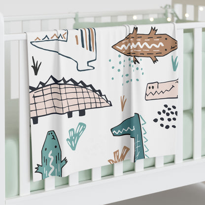 Dinosaur-Themed Baby Swaddle Blanket | Soft & Playful Infant Wrap