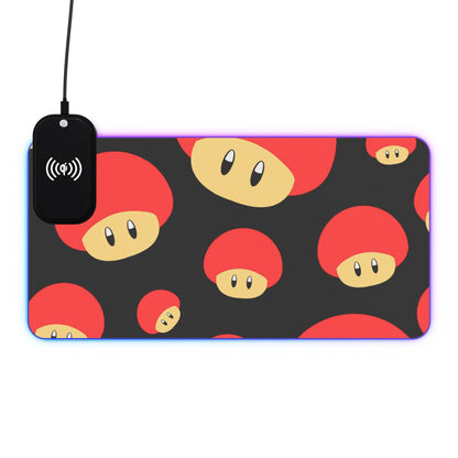 Mushroom LED Gaming Mouse Pad with Wireless Charging