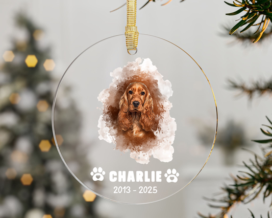 Personalized Pet Memorial Ornament - Custom Dog Loss Gift, Pet Remembrance Christmas Ornament, Rainbow Bridge Keepsake, Pet Sympathy Gift