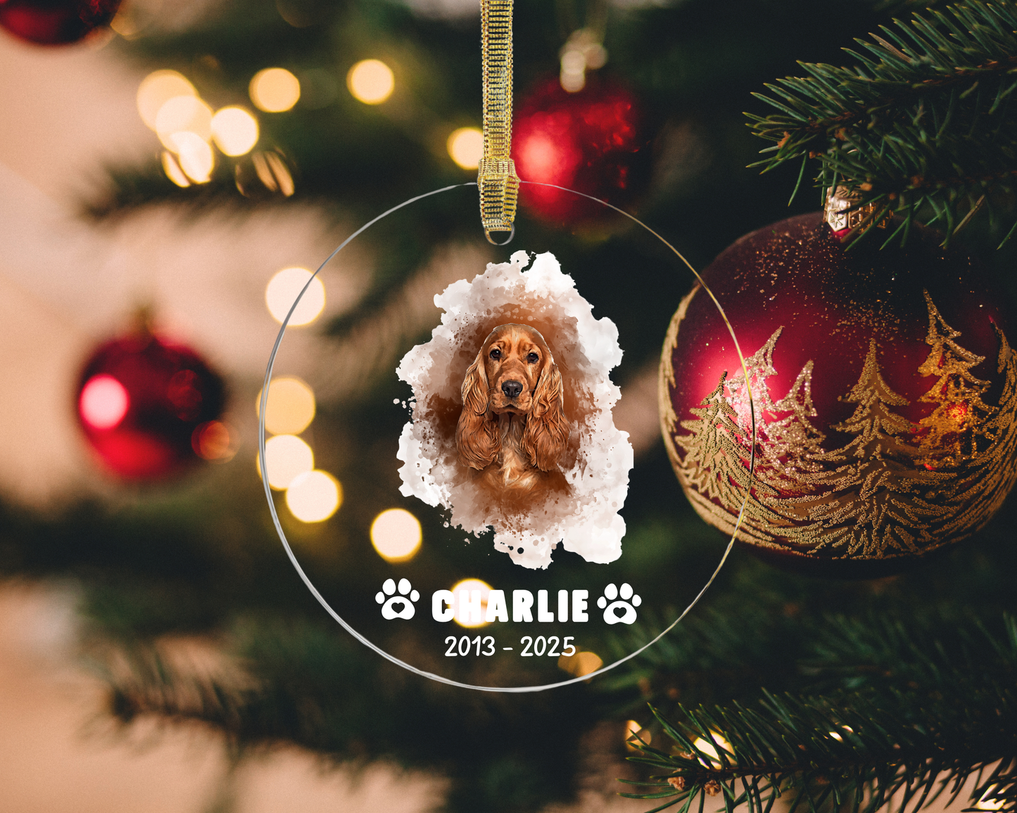 Personalized Pet Memorial Ornament - Custom Dog Loss Gift, Pet Remembrance Christmas Ornament, Rainbow Bridge Keepsake, Pet Sympathy Gift