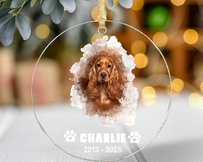 Personalized Pet Memorial Ornament - Custom Dog Loss Gift, Pet Remembrance Christmas Ornament, Rainbow Bridge Keepsake, Pet Sympathy Gift