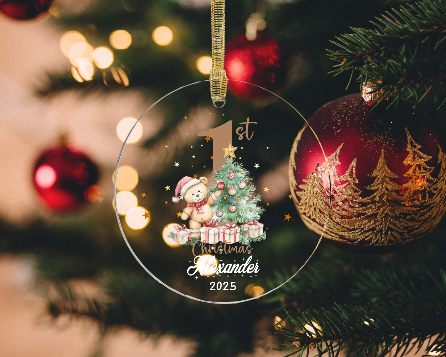 Personalized Baby First Christmas Ornament 2025 – Custom Name Ornament, Newborn Keepsake, Christmas Gift, Baby Girl Ornament, Acrylic Ornament