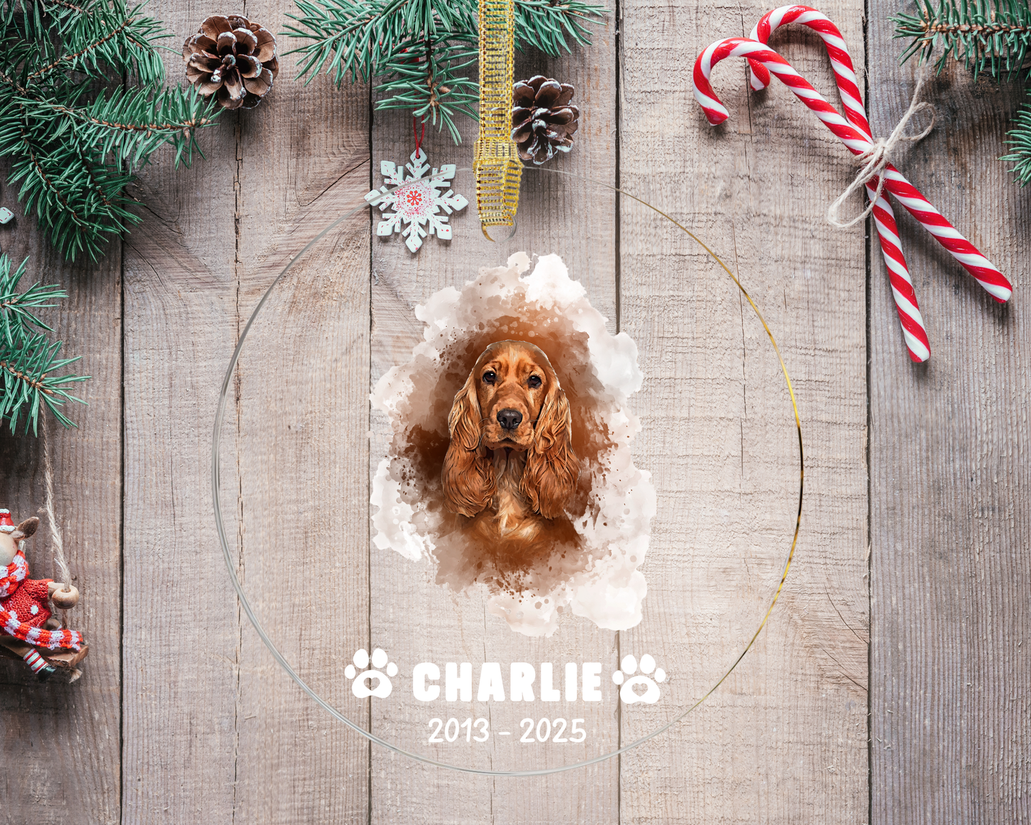 Personalized Pet Memorial Ornament - Custom Dog Loss Gift, Pet Remembrance Christmas Ornament, Rainbow Bridge Keepsake, Pet Sympathy Gift