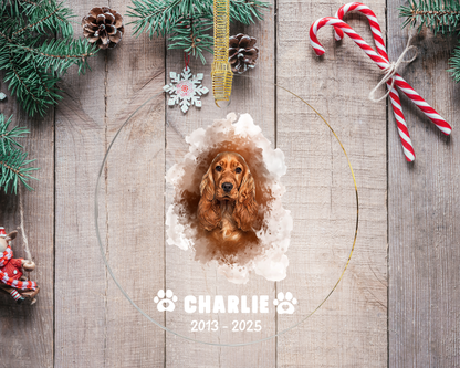 Personalized Pet Memorial Ornament - Custom Dog Loss Gift, Pet Remembrance Christmas Ornament, Rainbow Bridge Keepsake, Pet Sympathy Gift