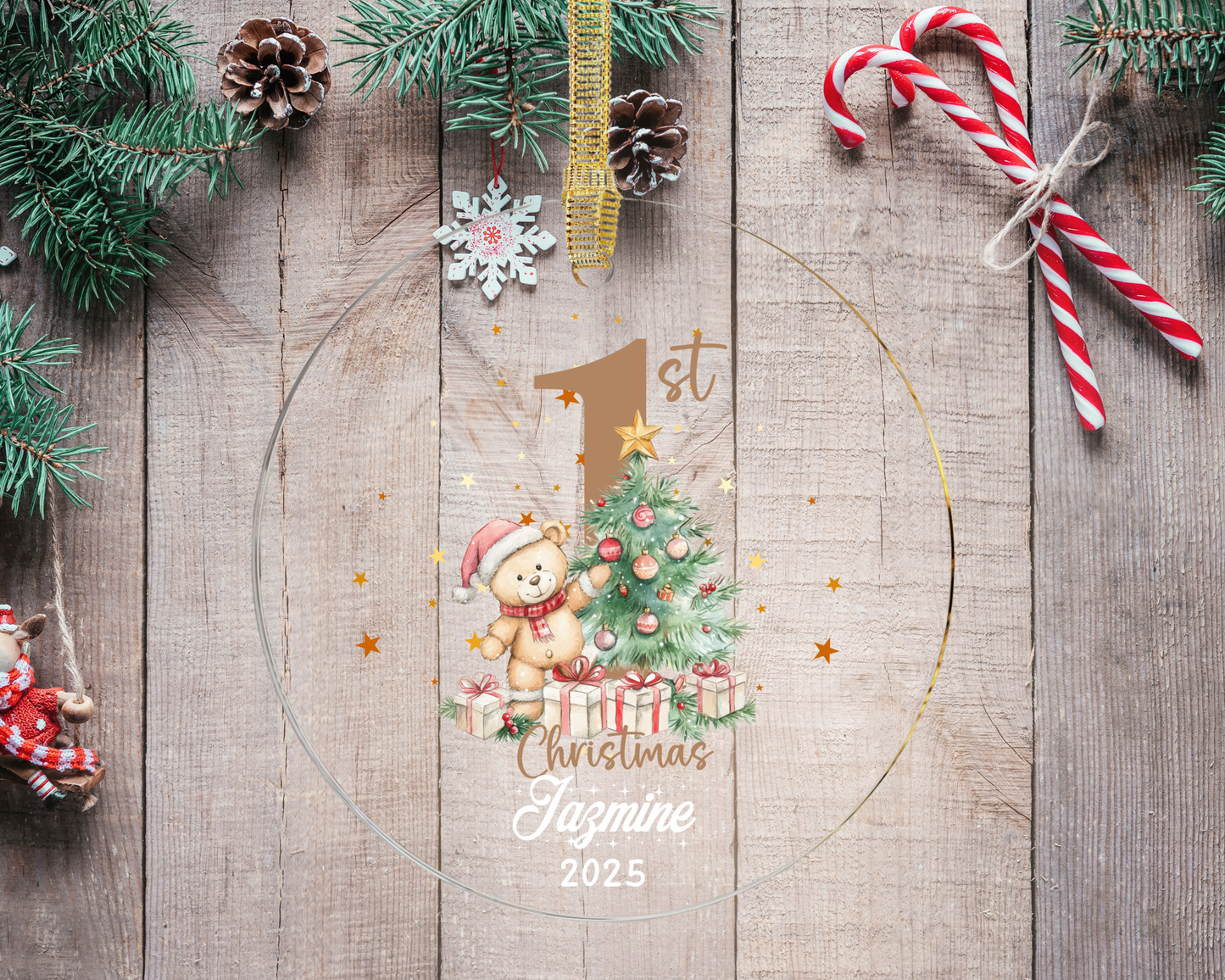 Personalized Baby First Christmas Ornament 2025 – Custom Name Ornament, Newborn Keepsake, Christmas Gift, Baby Girl Ornament, Acrylic Ornament