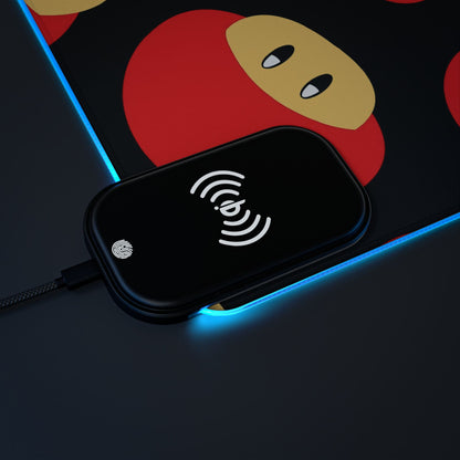 Mushroom LED Gaming Mouse Pad with Wireless Charging