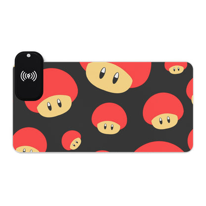 Mushroom LED Gaming Mouse Pad with Wireless Charging